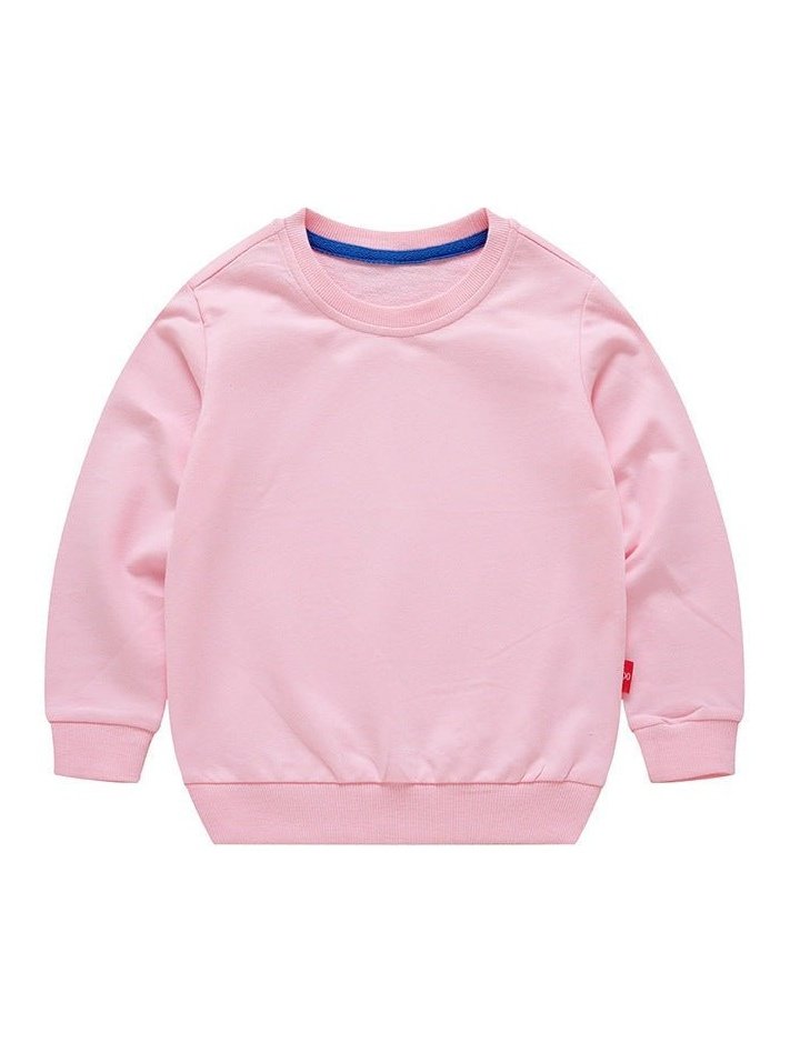 Boys Korean Round Neck Solid Color Loose Long Sleeve Pullover