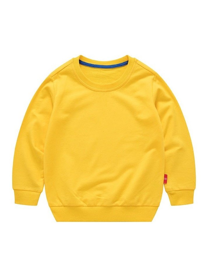Boys Korean Round Neck Solid Color Loose Long Sleeve Pullover