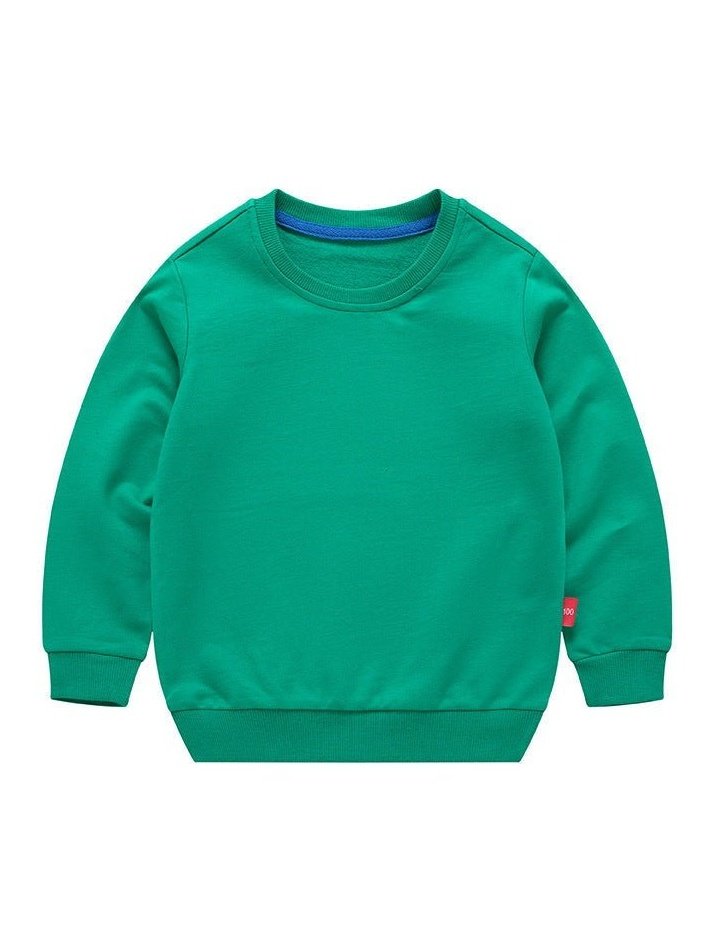 Boys Korean Round Neck Solid Color Loose Long Sleeve Pullover