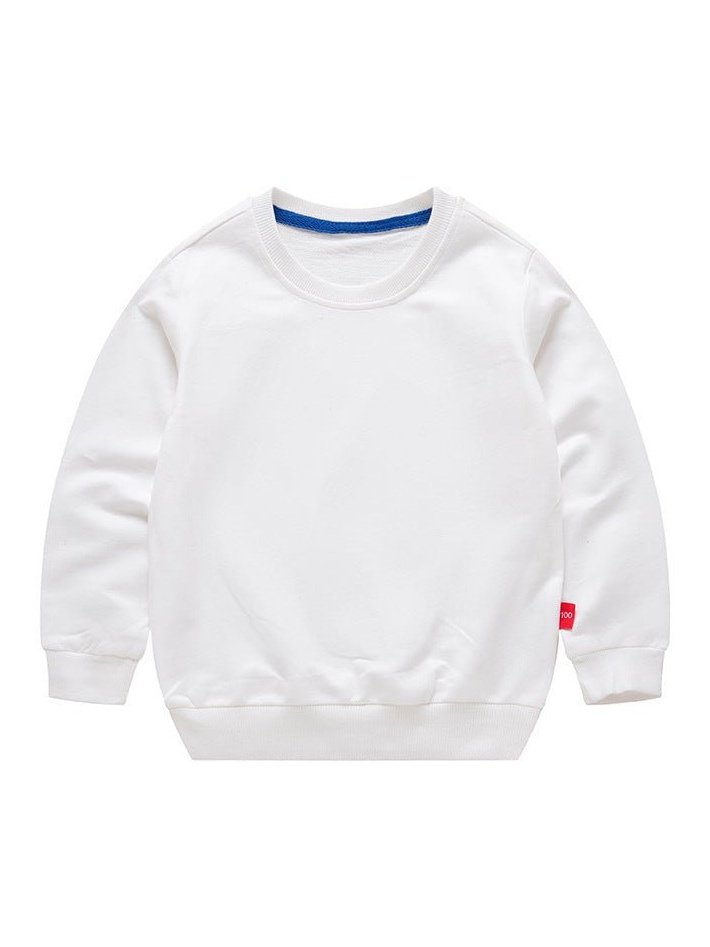 Boys Korean Round Neck Solid Color Loose Long Sleeve Pullover