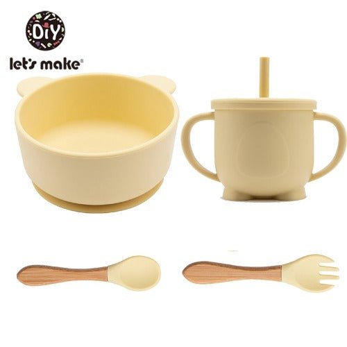 Portable Baby Silicone Plate Dinnerware Set